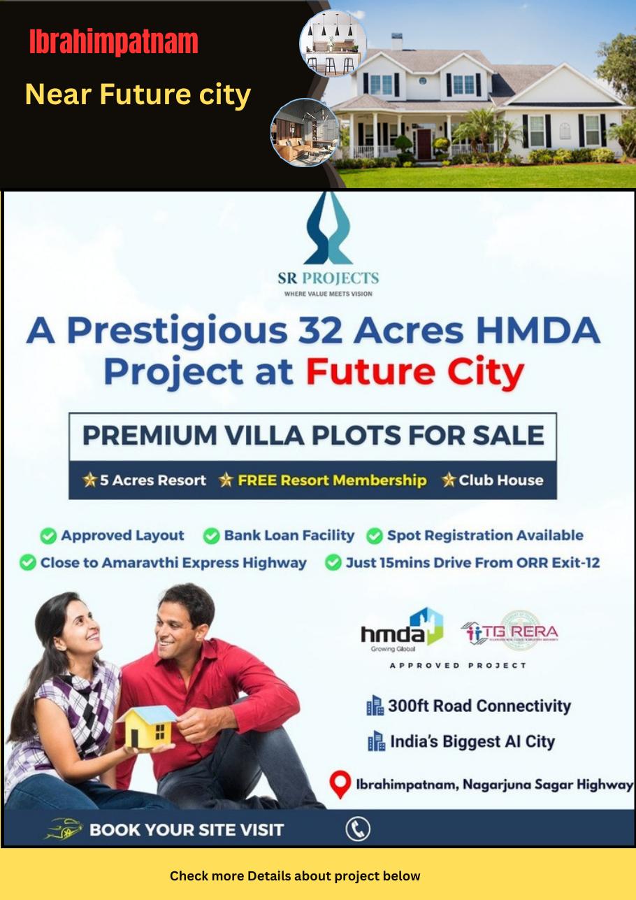 Sree City Future City Ibrahimpatnam brochure cover — 32 acre HMDA and RERA approved villa plots by SR Projects